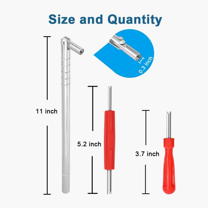 Riseuvo Stem Puller and Installer - 10pcs TR412, 6pcs TR413, 6pcs TR414 Short Rubber Tire Valve Stems, 4 Way and Single Head Valve Core Remover Tool - Image 3